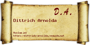 Dittrich Arnolda névjegykártya